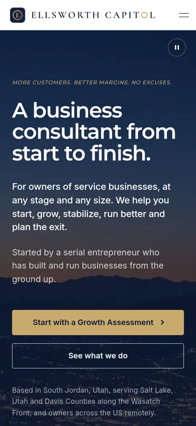 The ellsworthcapitol.com homepage on a phone